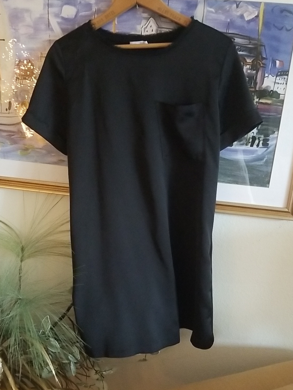 Zara Black Short Sleeve Pocket Shift Dress